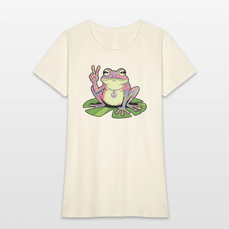 Groovy Peace Frog, Funny Frog Peace Sign
