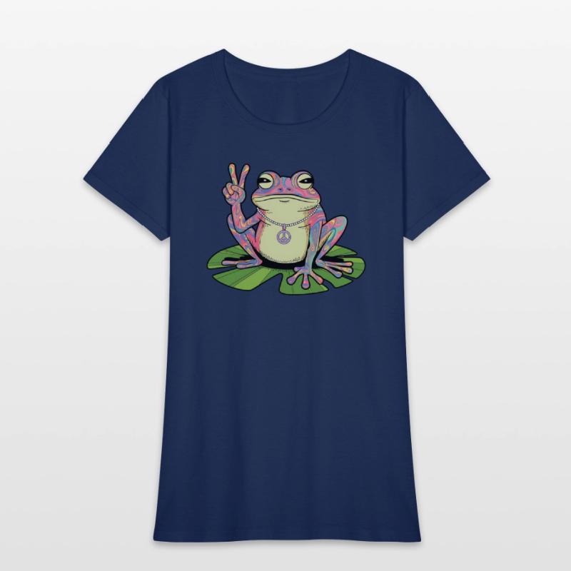 Groovy Peace Frog, Funny Frog Peace Sign