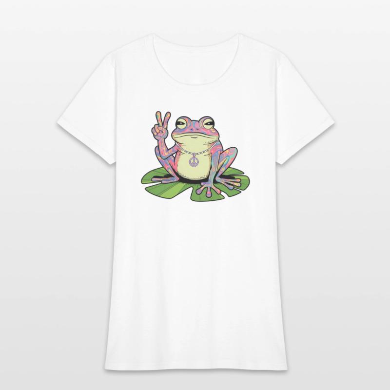 Groovy Peace Frog, Funny Frog Peace Sign