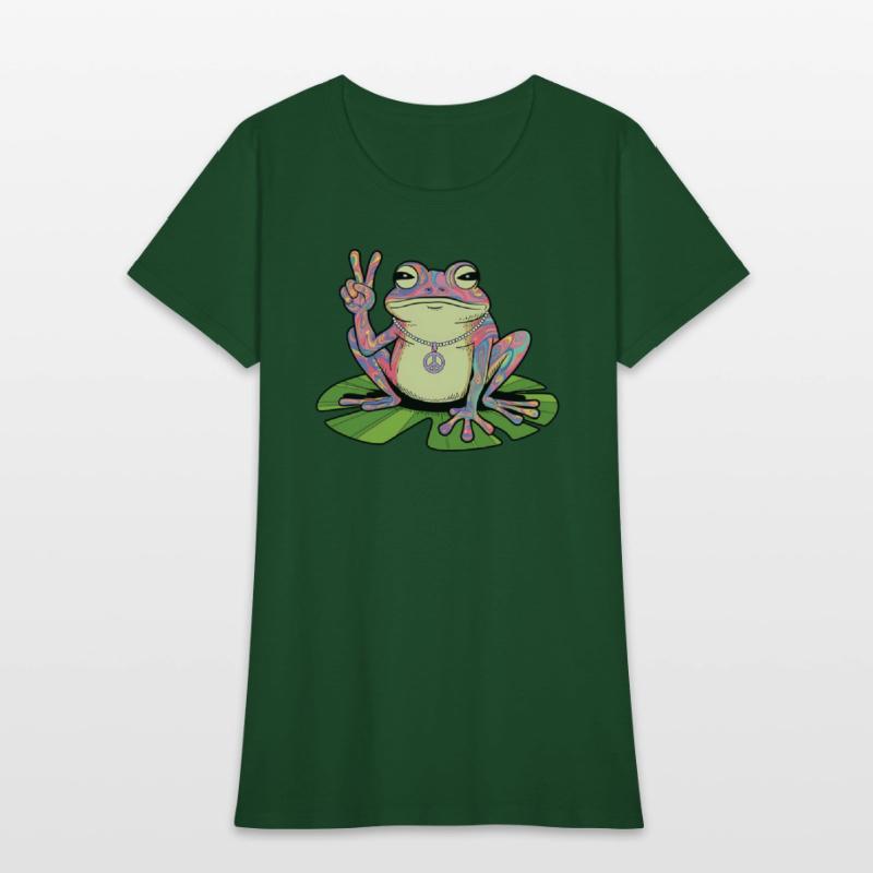Groovy Peace Frog, Funny Frog Peace Sign