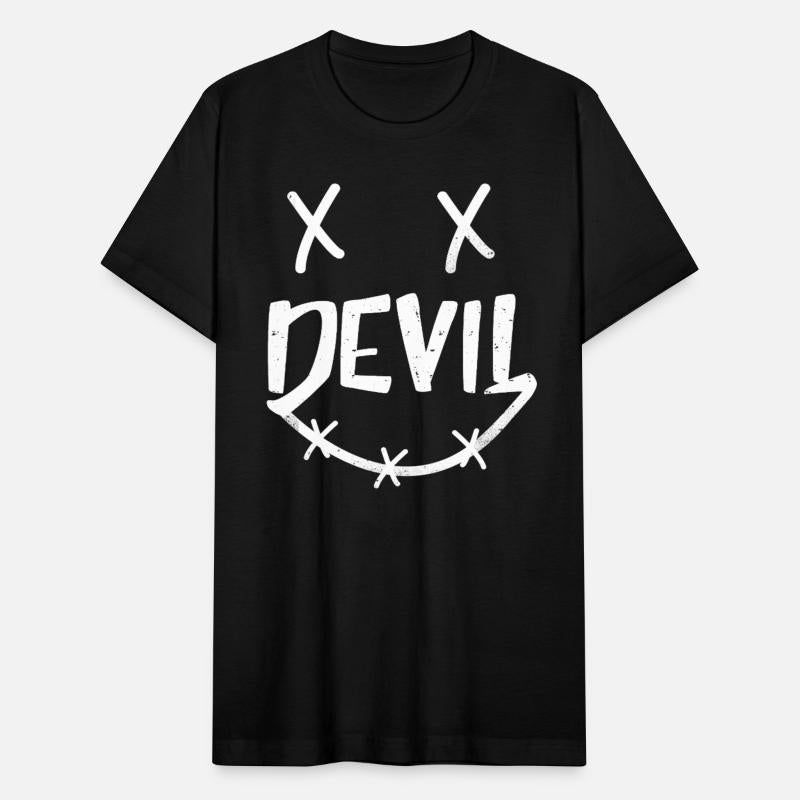 Grunge Smile Face T-Shirt | Vintage Rock Devil