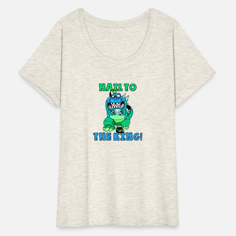Hail to the Dino King Funny Cartoon T-Rex Slogan