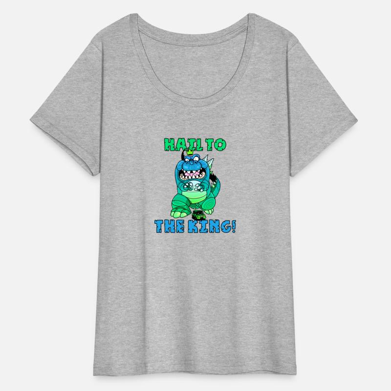 Hail to the Dino King Funny Cartoon T-Rex Slogan