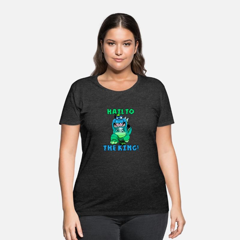 Hail to the Dino King Funny Cartoon T-Rex Slogan