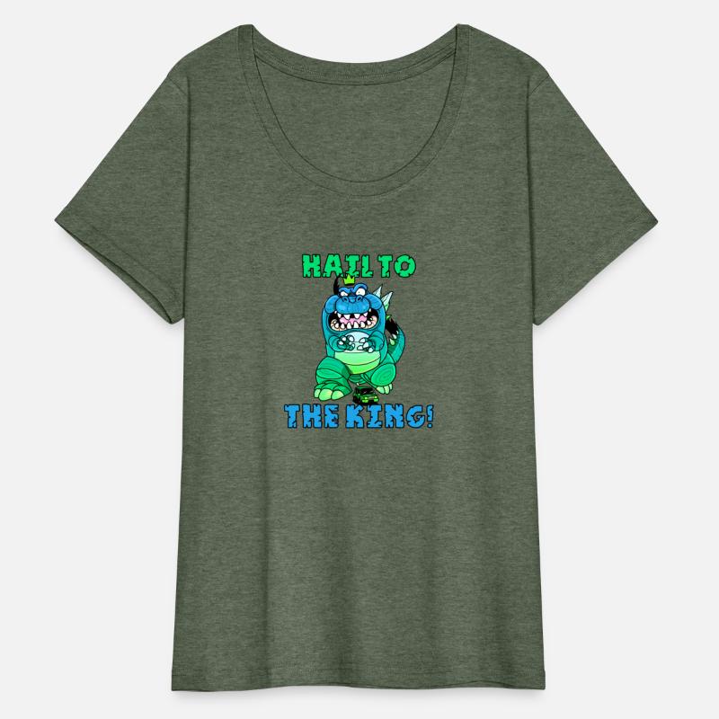 Hail to the Dino King Funny Cartoon T-Rex Slogan