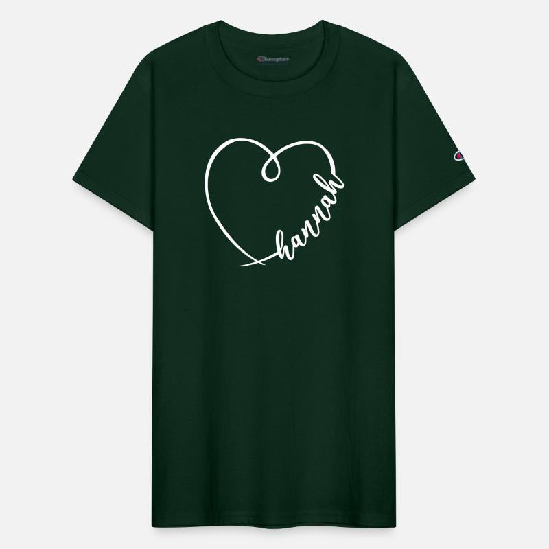 Hannah Name Heart Calligraphy