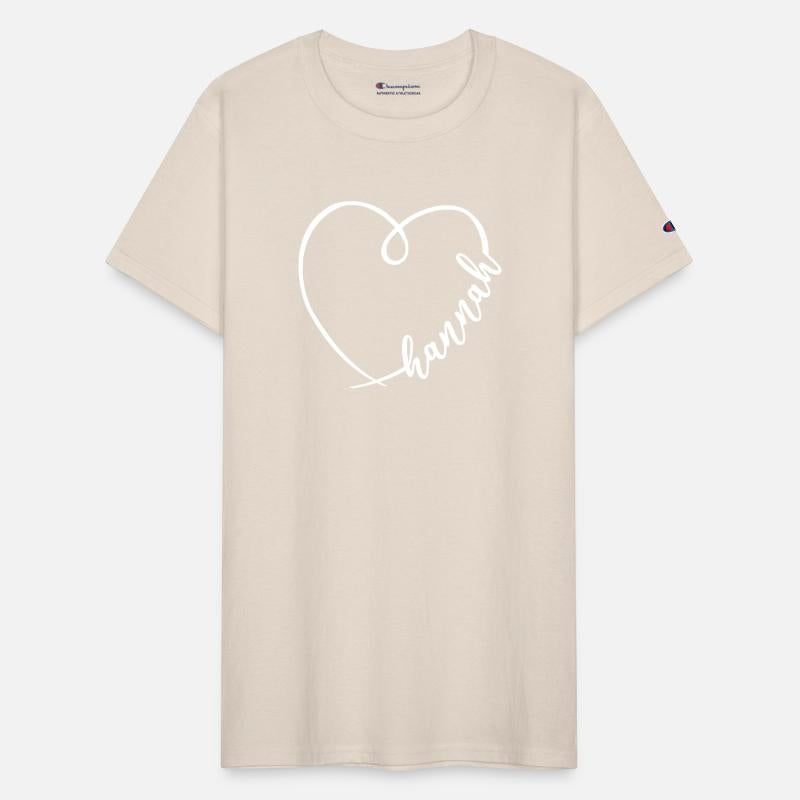 Hannah Name Heart Calligraphy