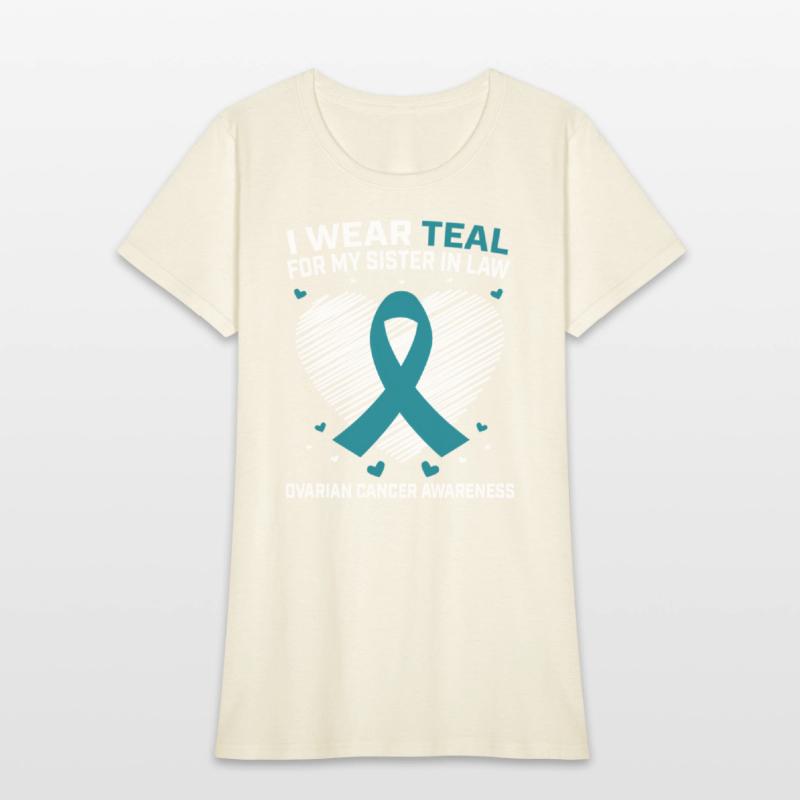 Heart I Wear Teal For Sister In Law Ovarian