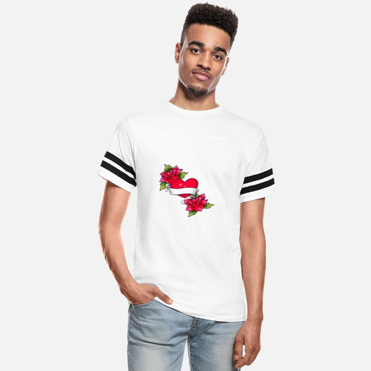 heart with roses and ribbon