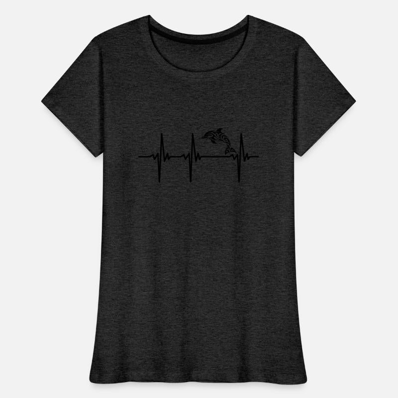 Heartbeat For Dolphins In Tribal Style Tattoo