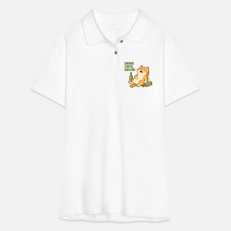 Humorous Cat Drinking Alcohol Meme Design