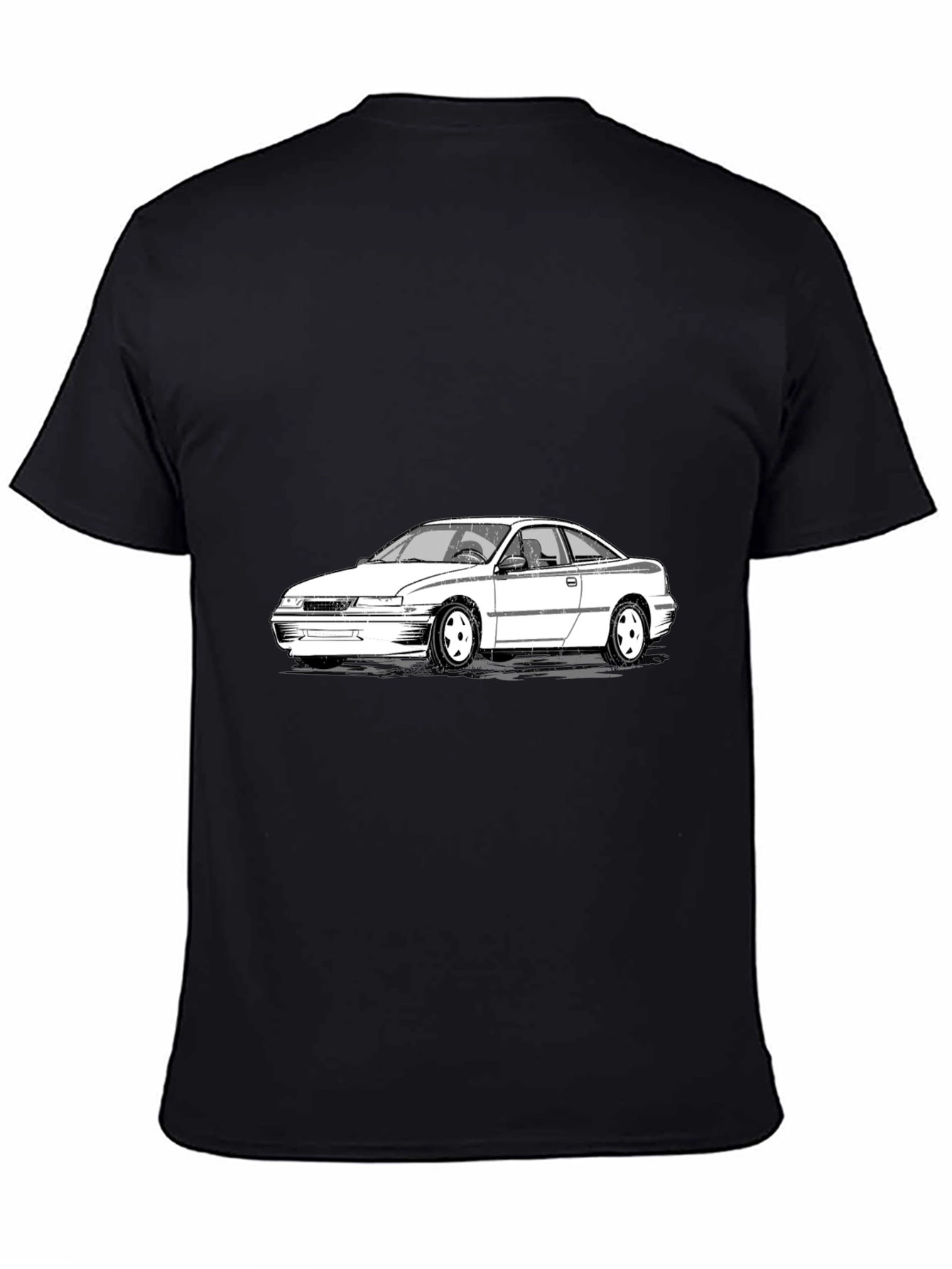Cool Car Graphic Tee - Black Cotton T-Shirt