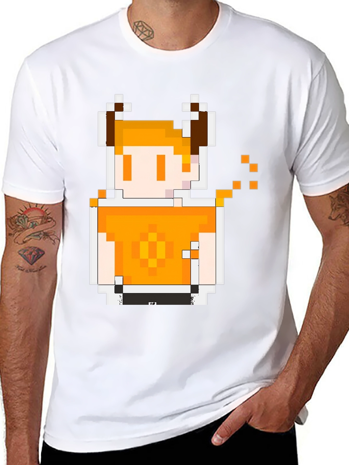 Pixel Art Character T-Shirt - Retro Gaming Style