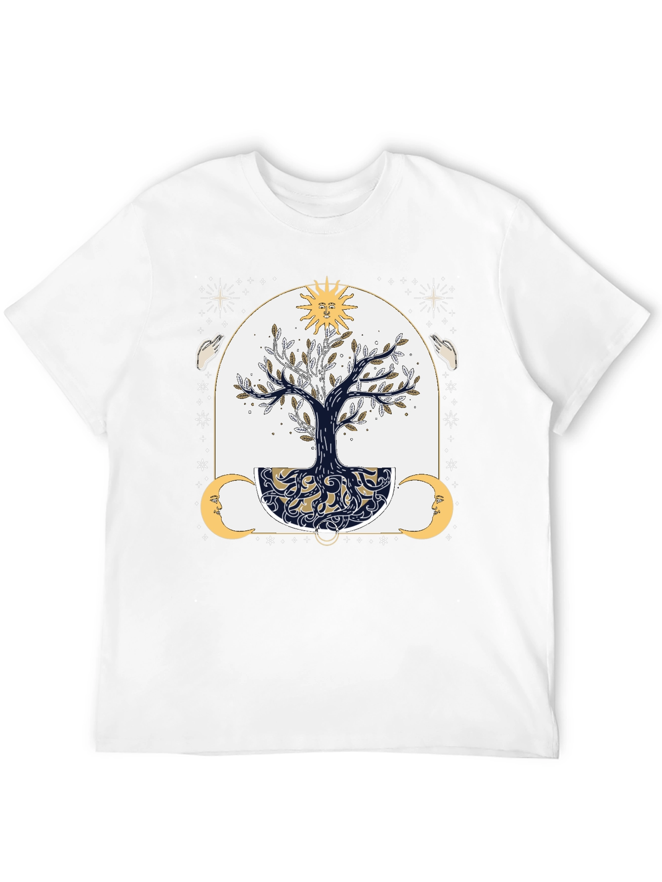 Mystic Tree Graphic Tee - Sun Moon and Stars