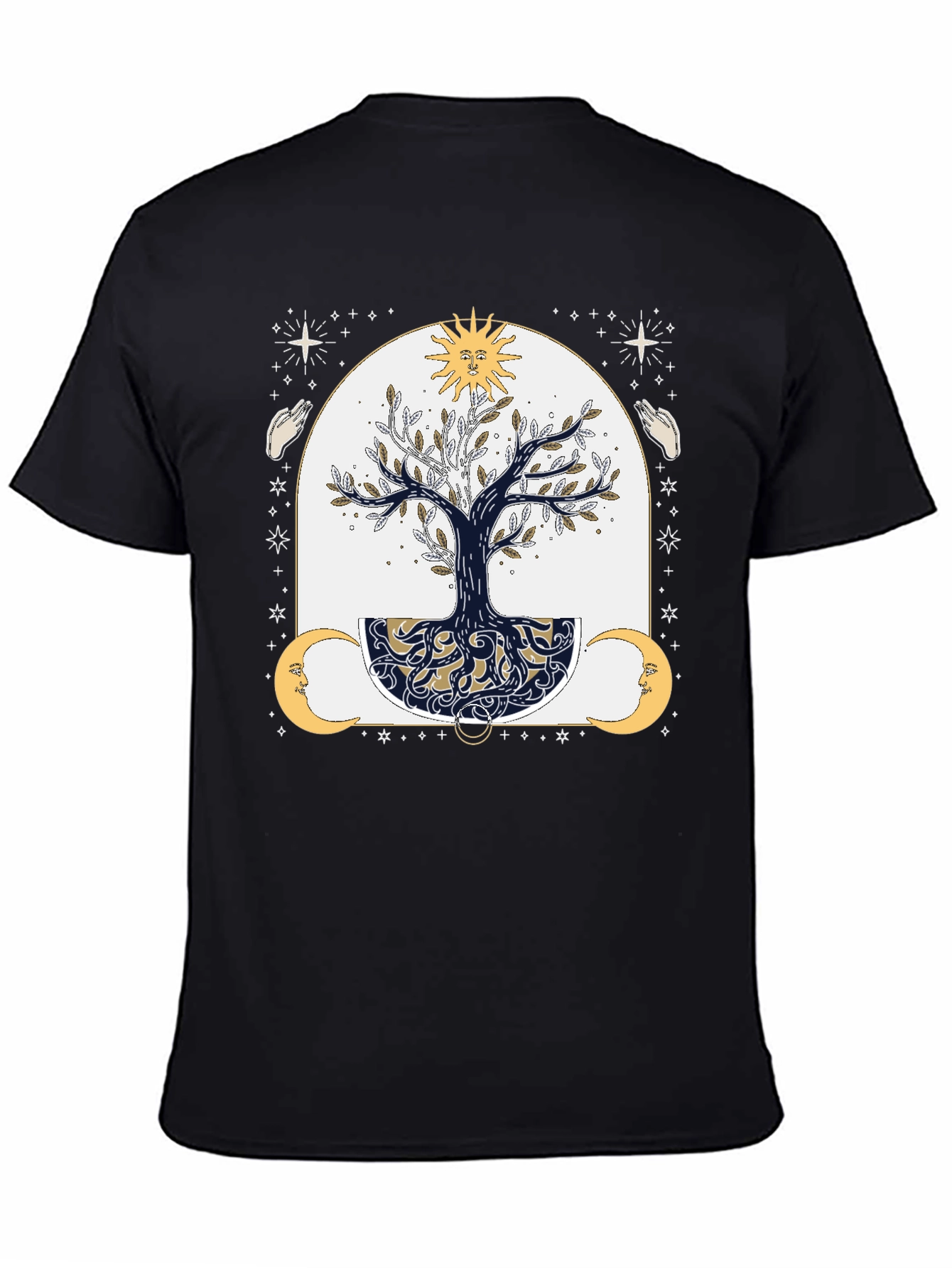 Mystic Tree Graphic Tee - Sun Moon and Stars