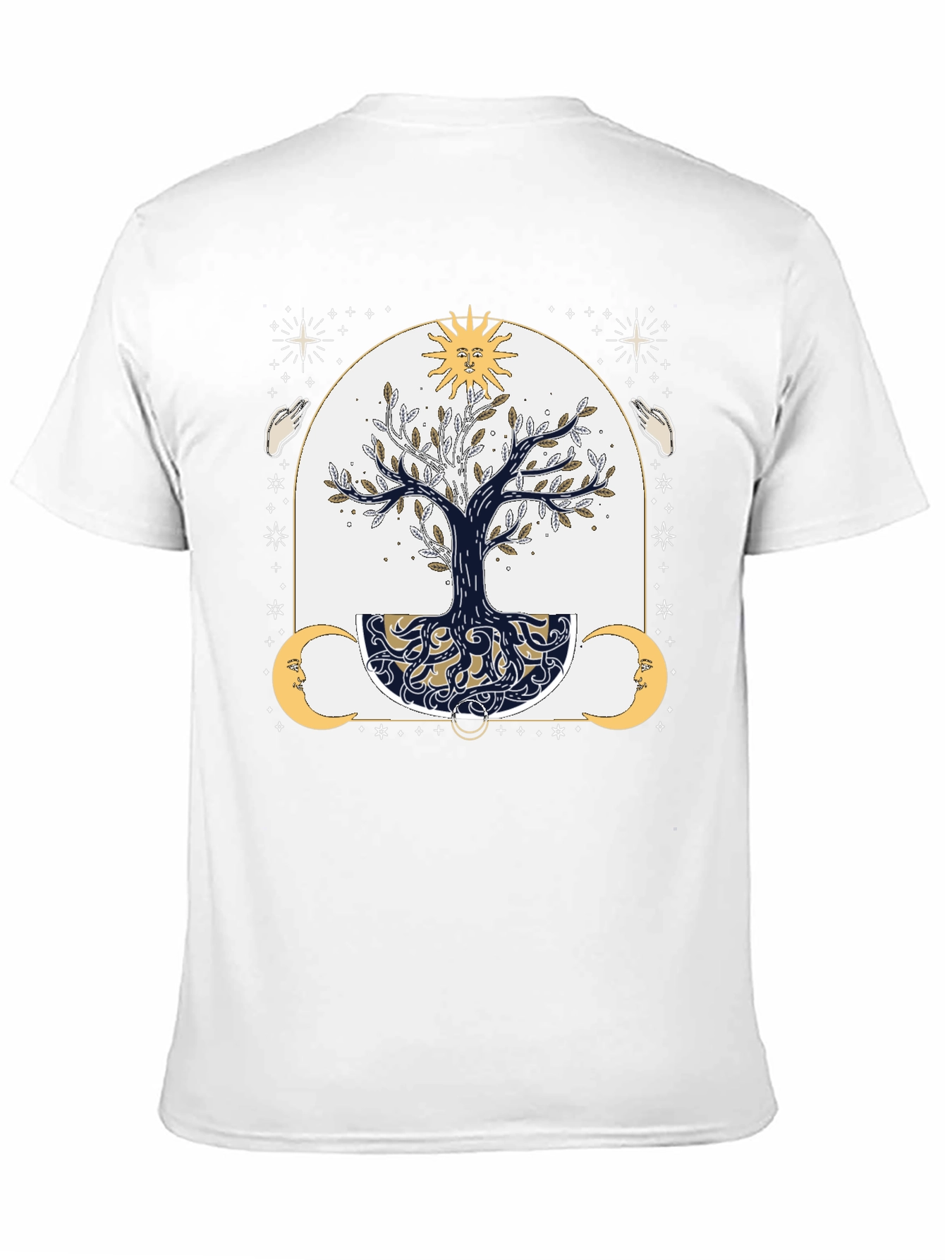 Mystic Tree Graphic Tee - Sun Moon and Stars