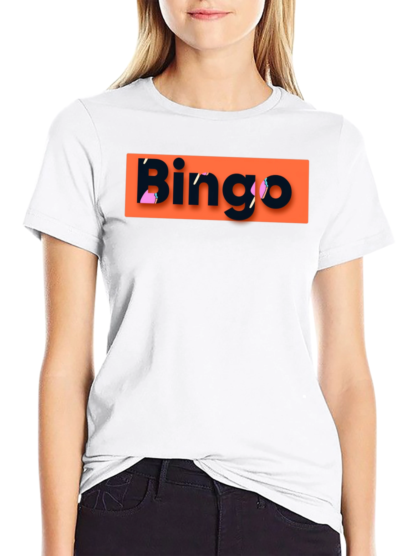 Bingo Graphic T-Shirt - Black Crew Neck Tee