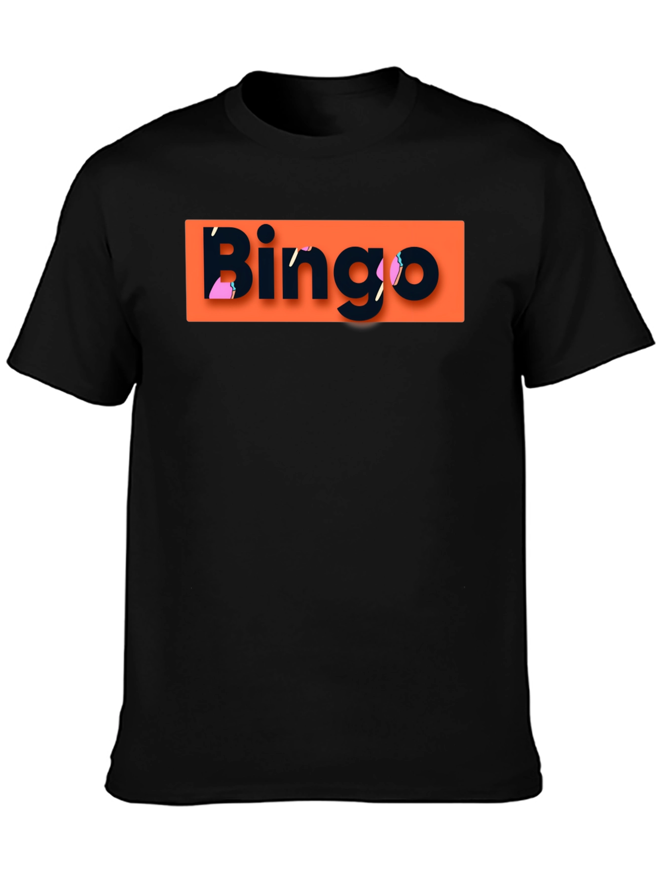Bingo Graphic T-Shirt - Black Crew Neck Tee