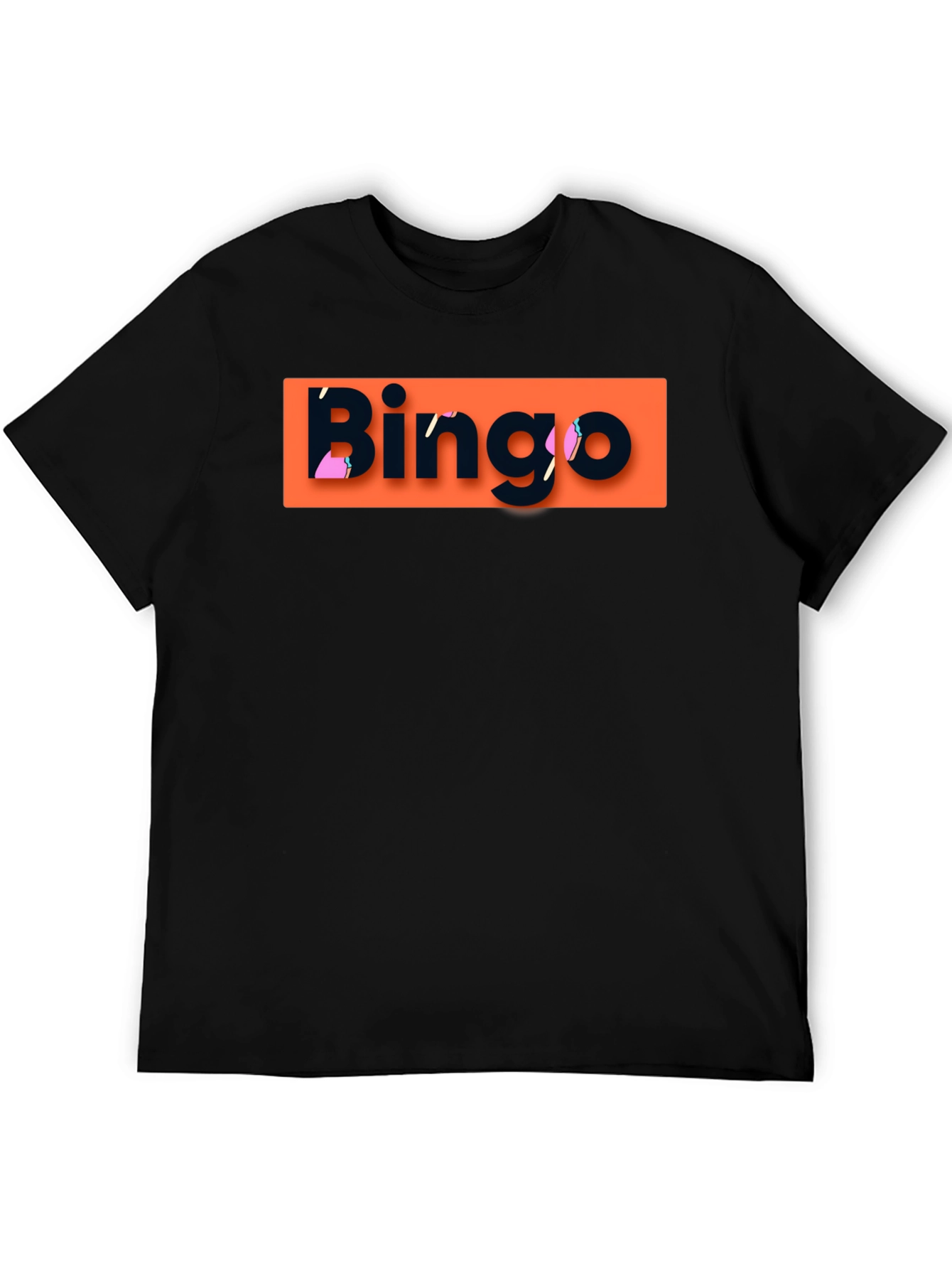 Bingo Graphic T-Shirt - Black Crew Neck Tee