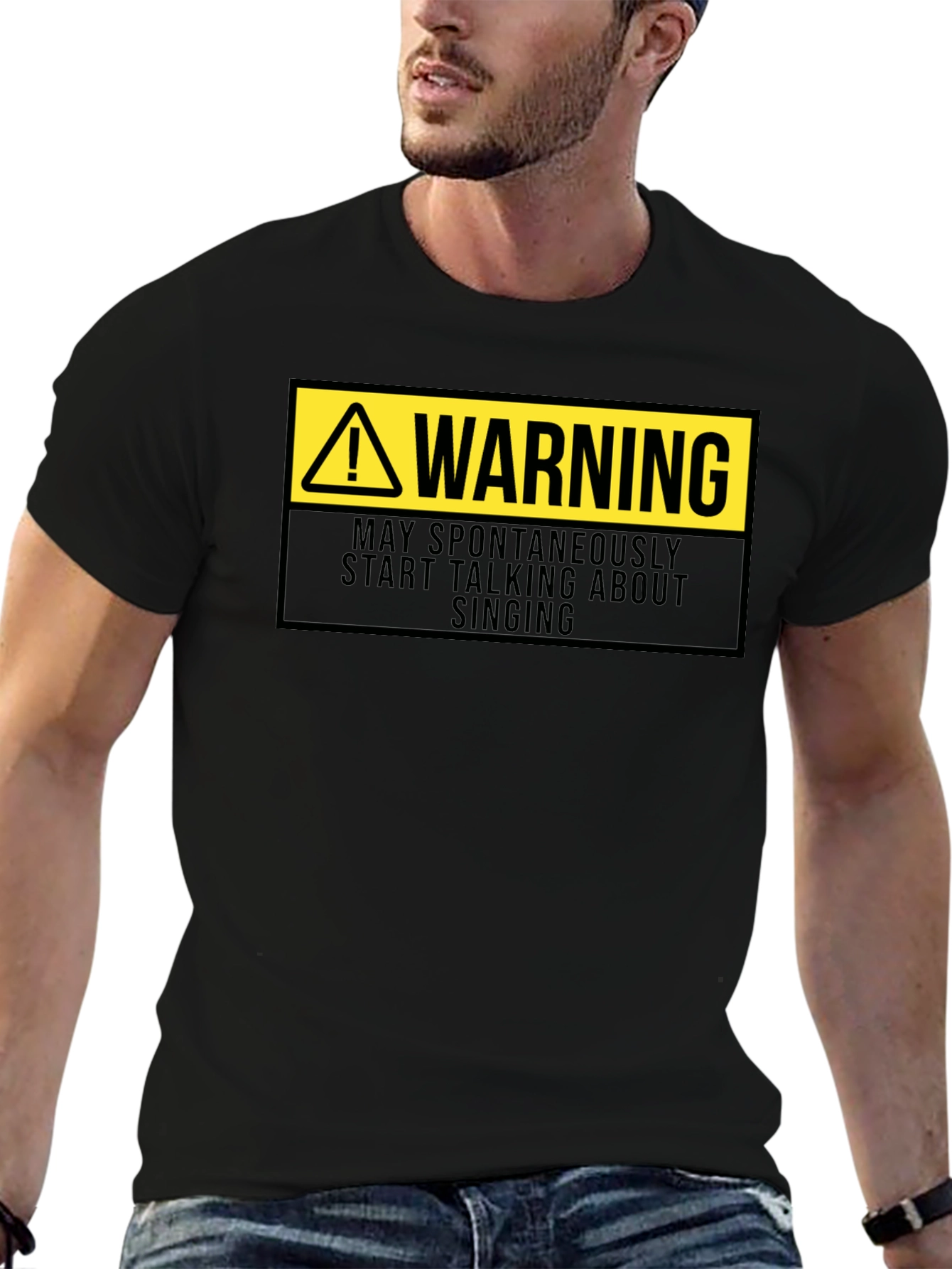 Warning May Spontaneously Sing T-Shirt Funny Musician Tee