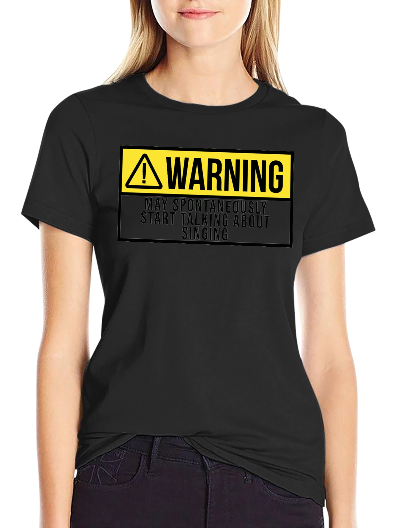 Warning May Spontaneously Sing T-Shirt Funny Musician Tee