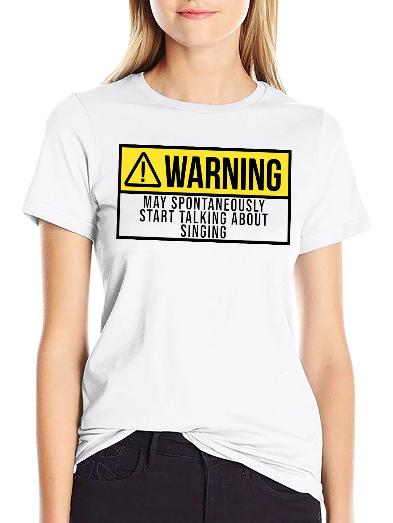 Warning May Spontaneously Sing T-Shirt Funny Musician Tee
