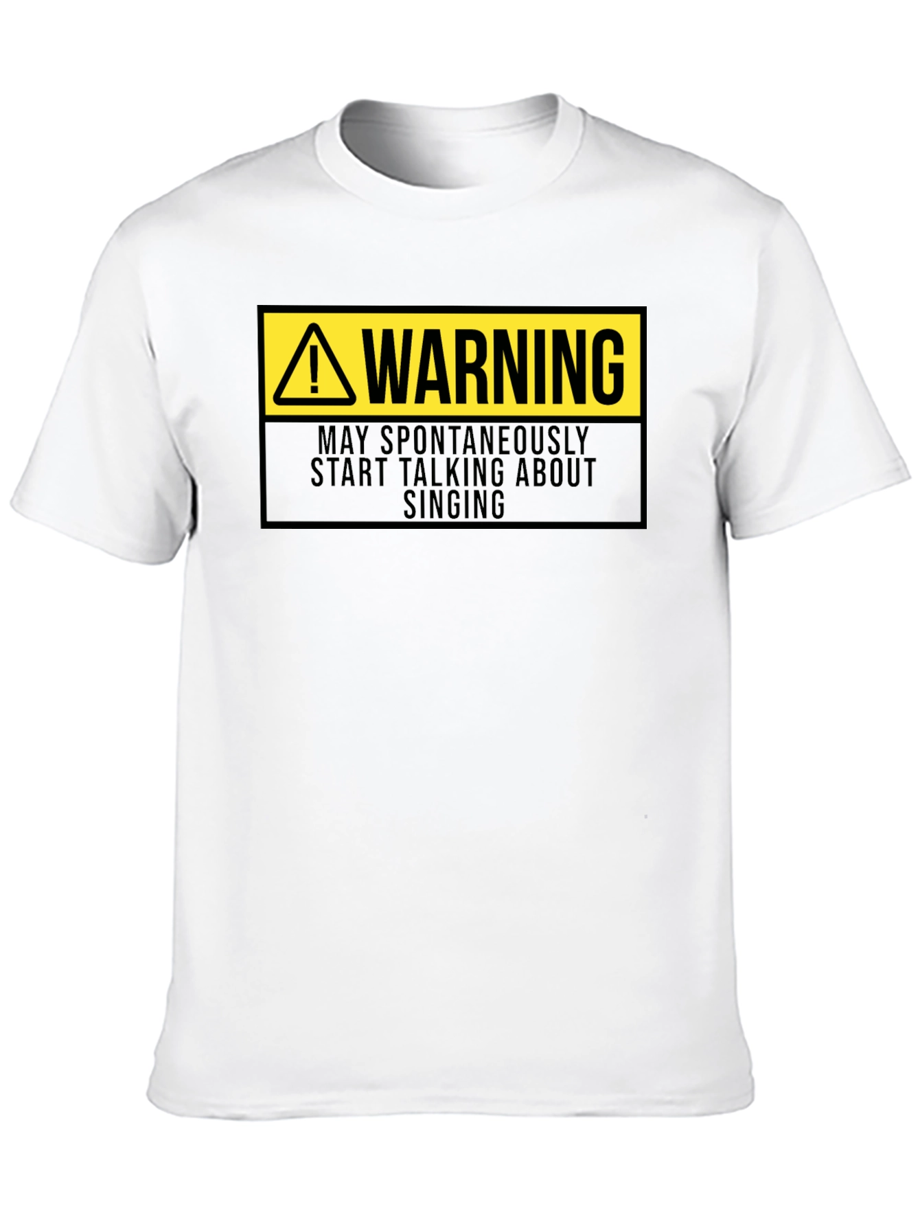 Warning May Spontaneously Sing T-Shirt Funny Musician Tee