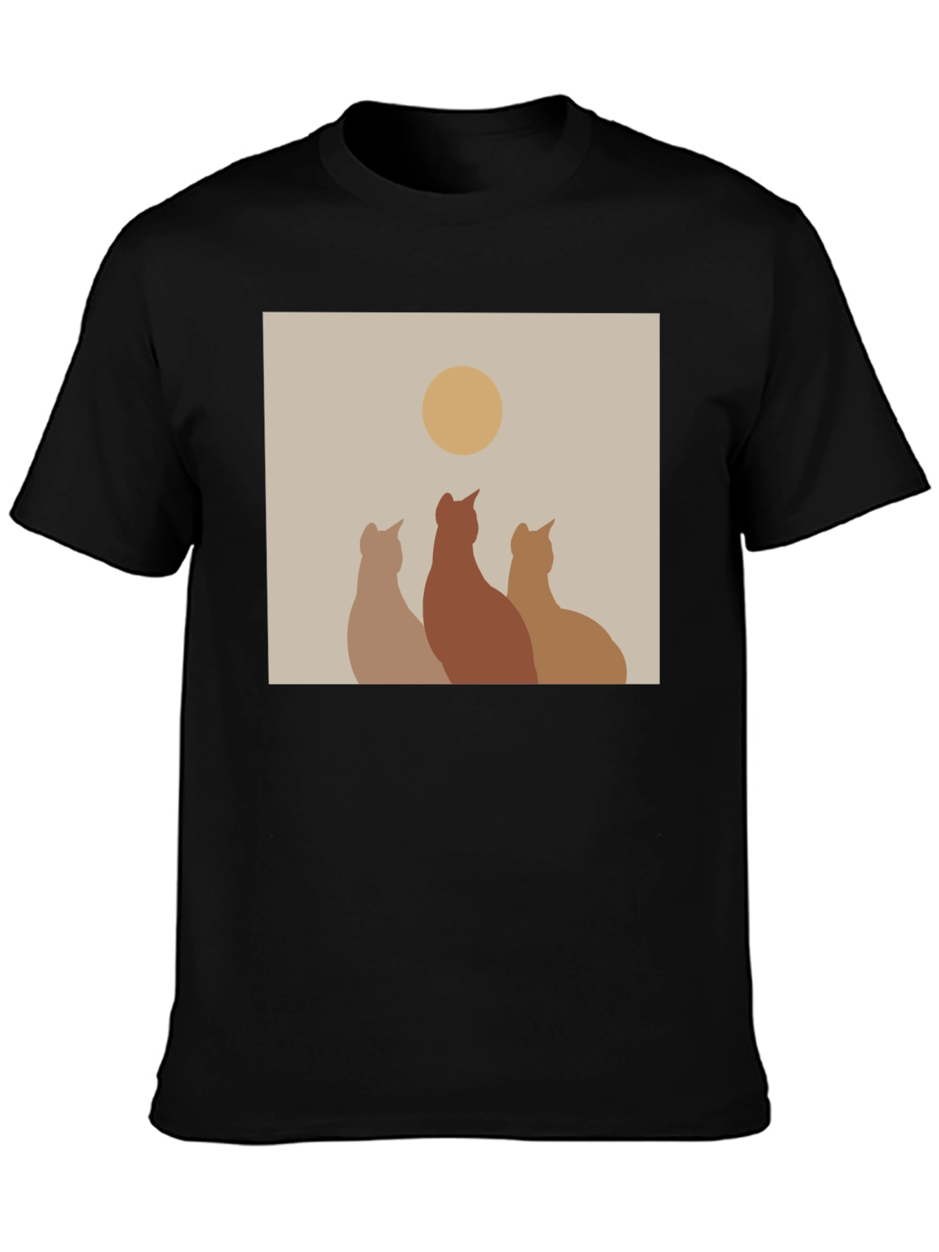 Minimalist Cat Silhouette T-Shirt - Artistic Design