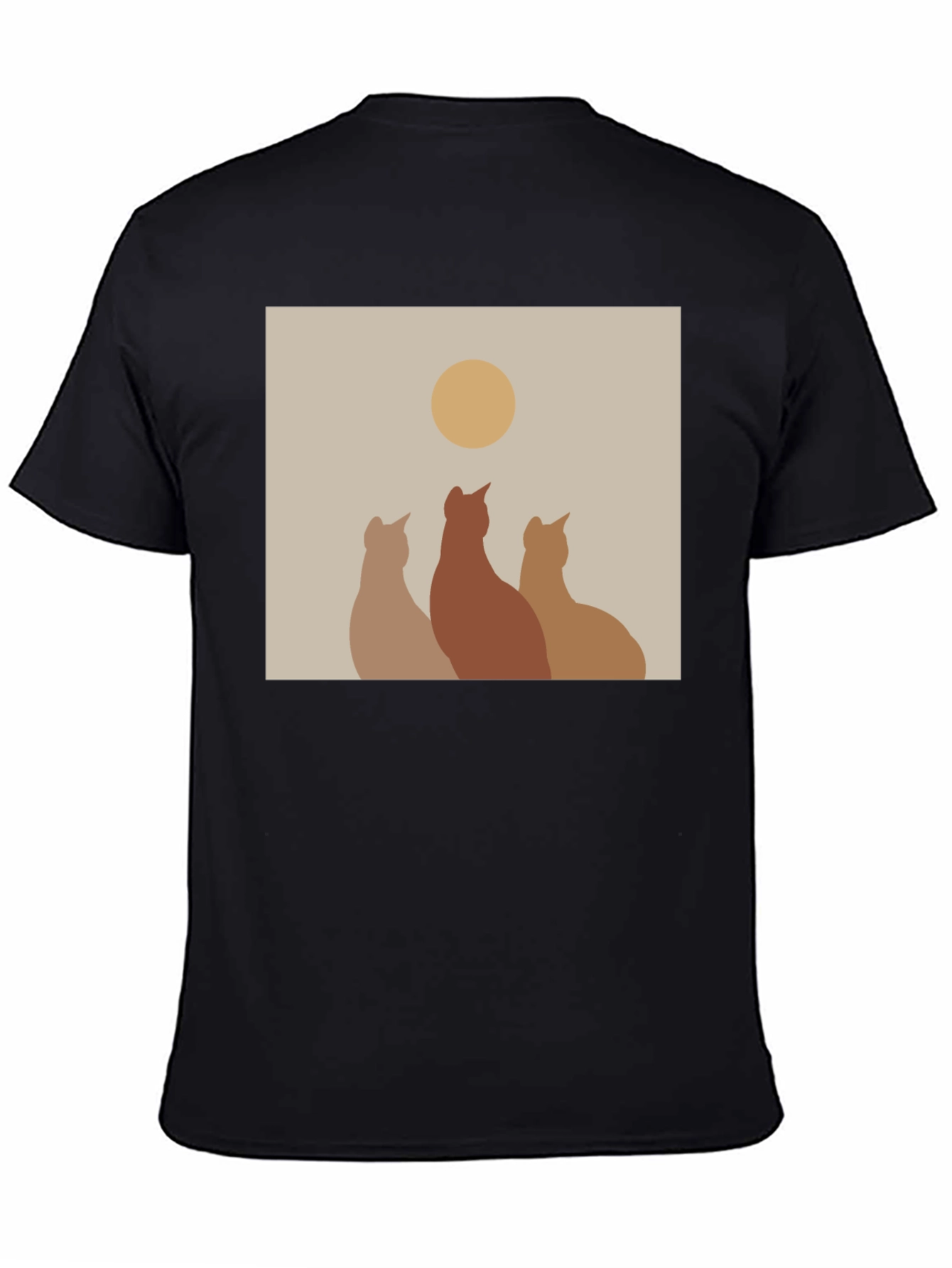 Minimalist Cat Silhouette T-Shirt - Artistic Design