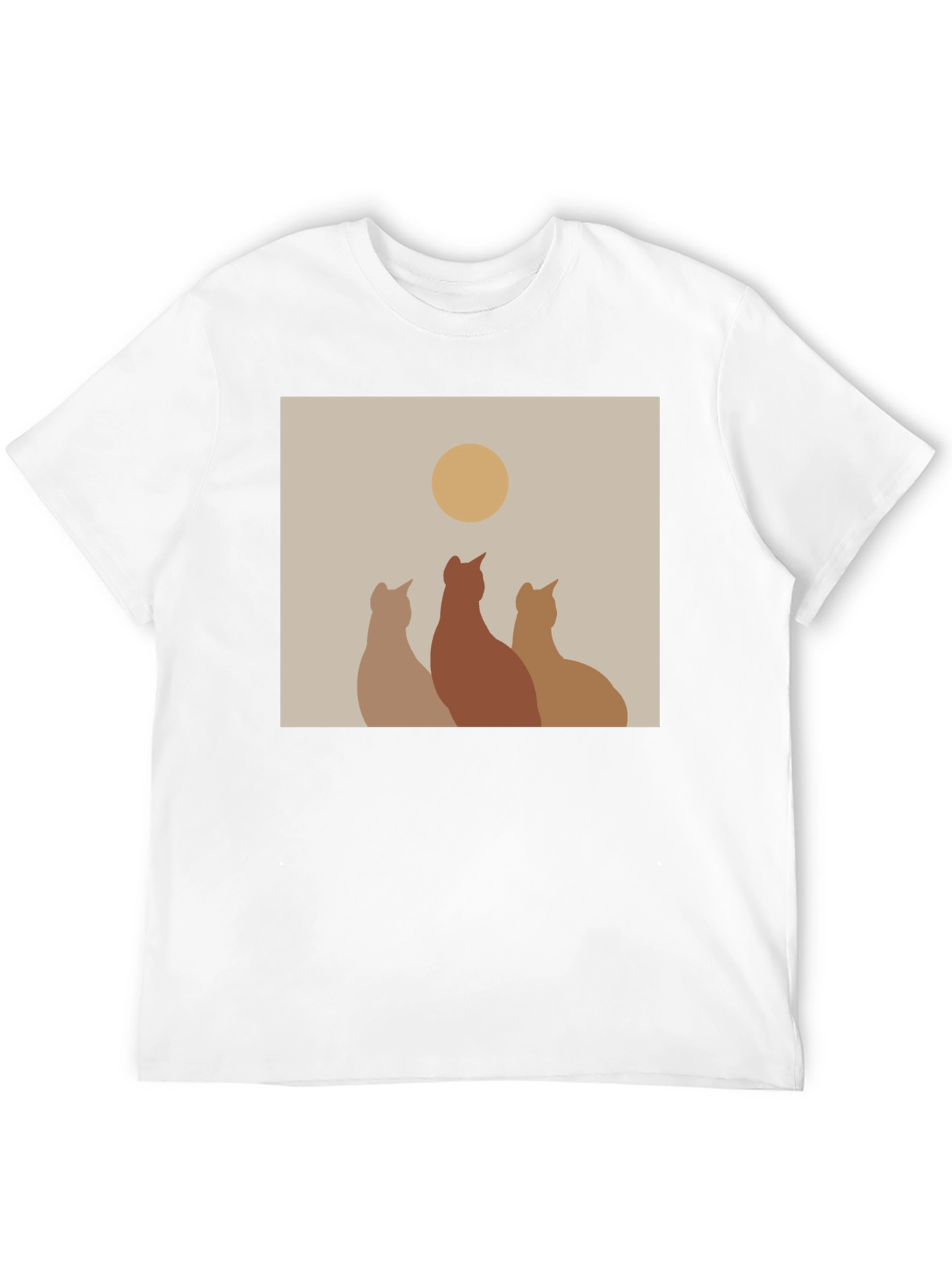Minimalist Cat Silhouette T-Shirt - Artistic Design