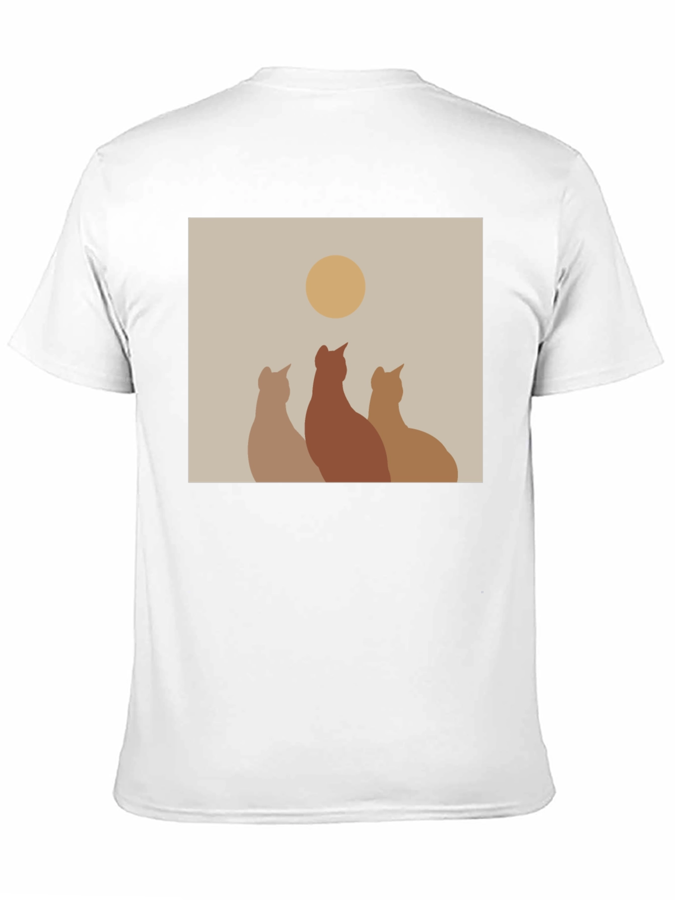 Minimalist Cat Silhouette T-Shirt - Artistic Design