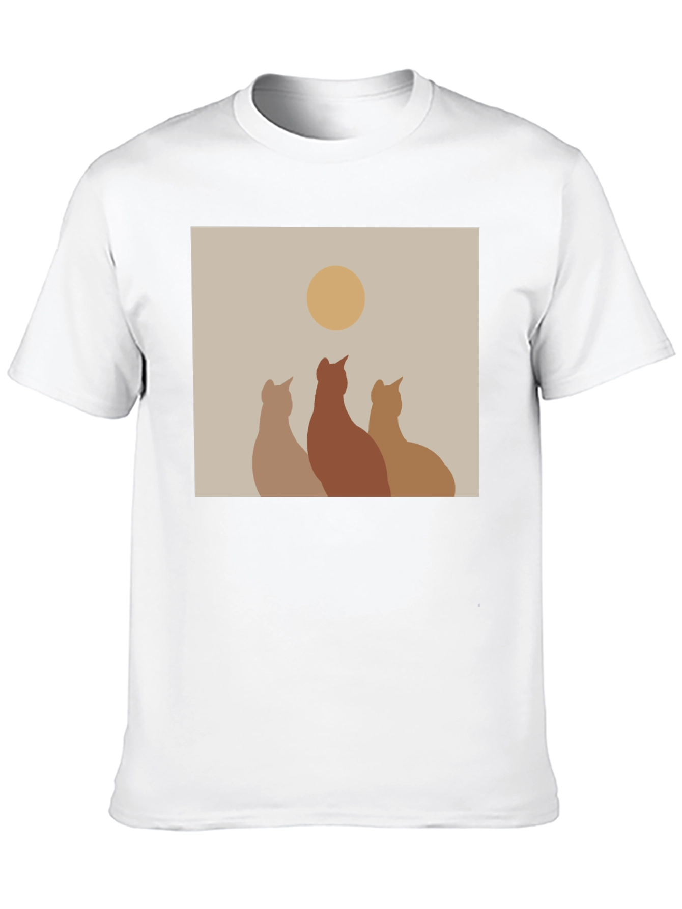 Minimalist Cat Silhouette T-Shirt - Artistic Design