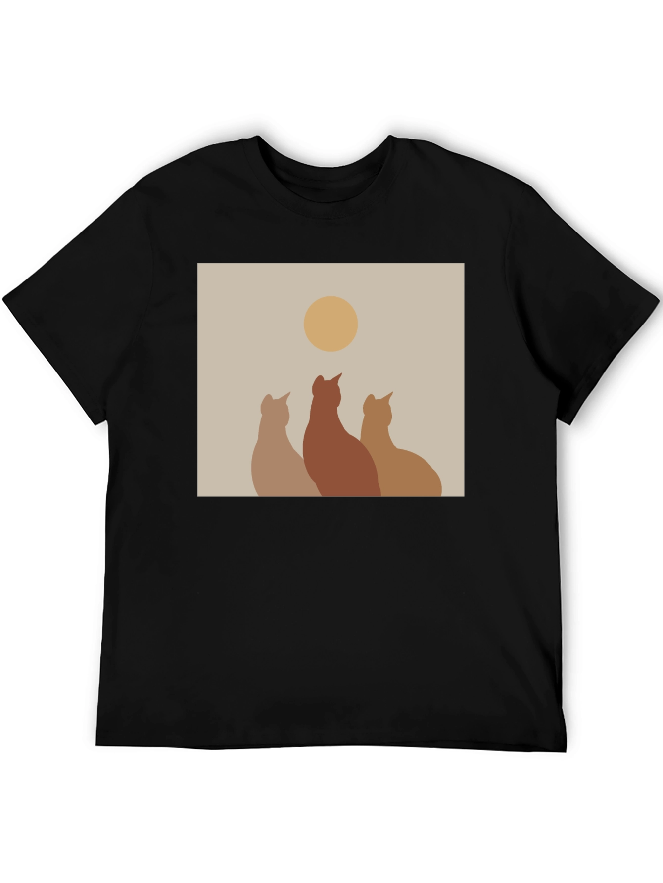 Minimalist Cat Silhouette T-Shirt - Artistic Design