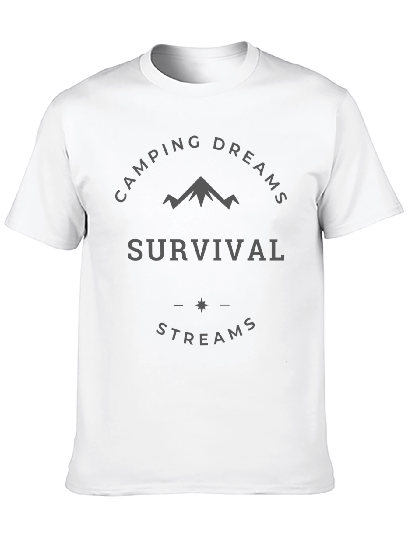 Camping Dreams Survival Streams Black T-Shirt