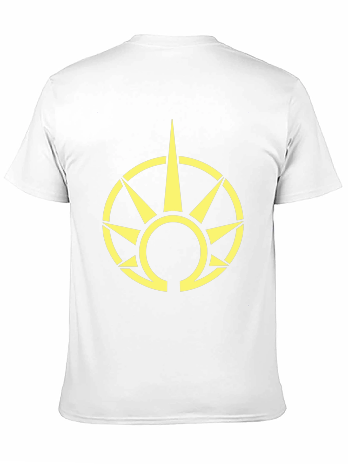 Black T-Shirt with Yellow Sun Symbol Graphic