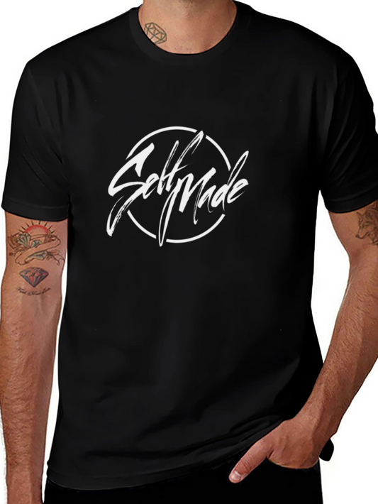 Self Made Graphic Tee - Black Cotton Casual Shirt