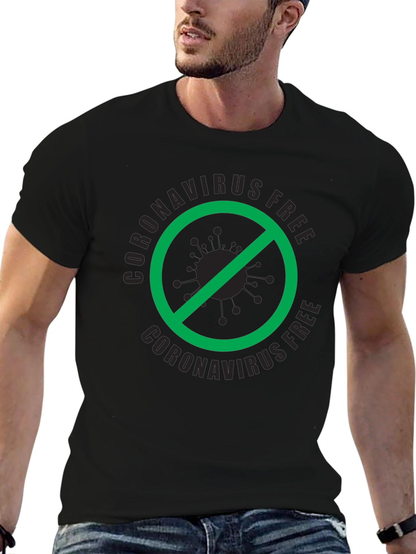 Coronavirus Free Black T-Shirt