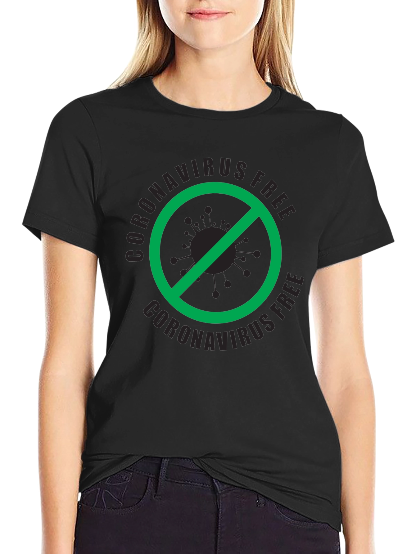 Coronavirus Free Black T-Shirt