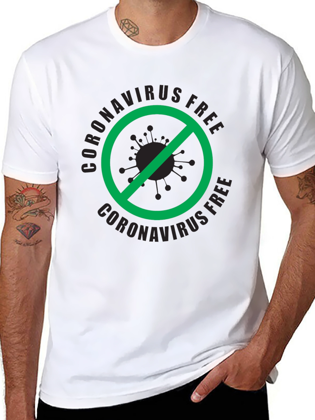 Coronavirus Free Black T-Shirt