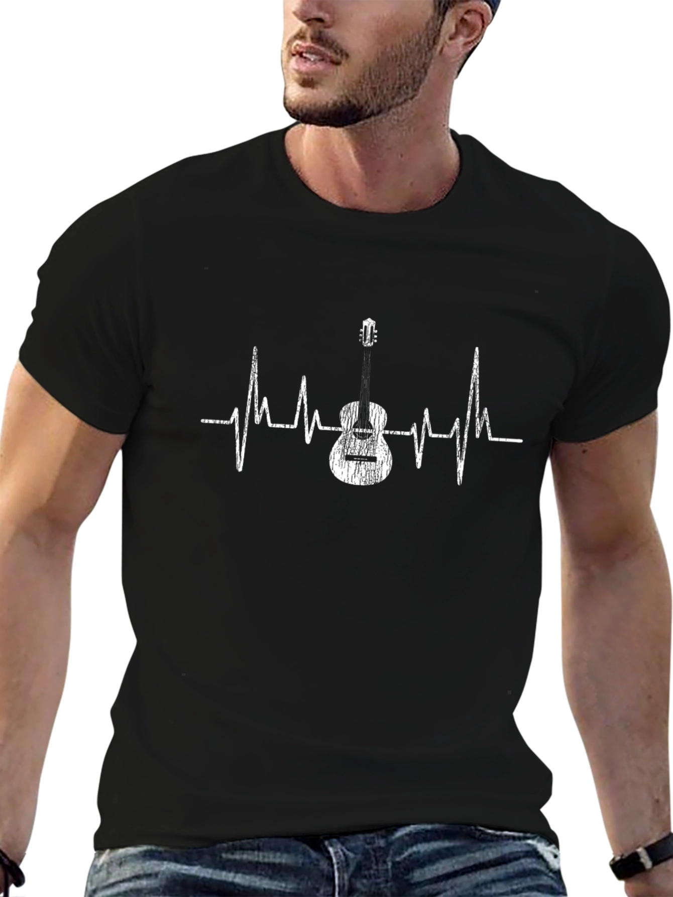 Guitar Heartbeat T-Shirt - Music Lover Tee