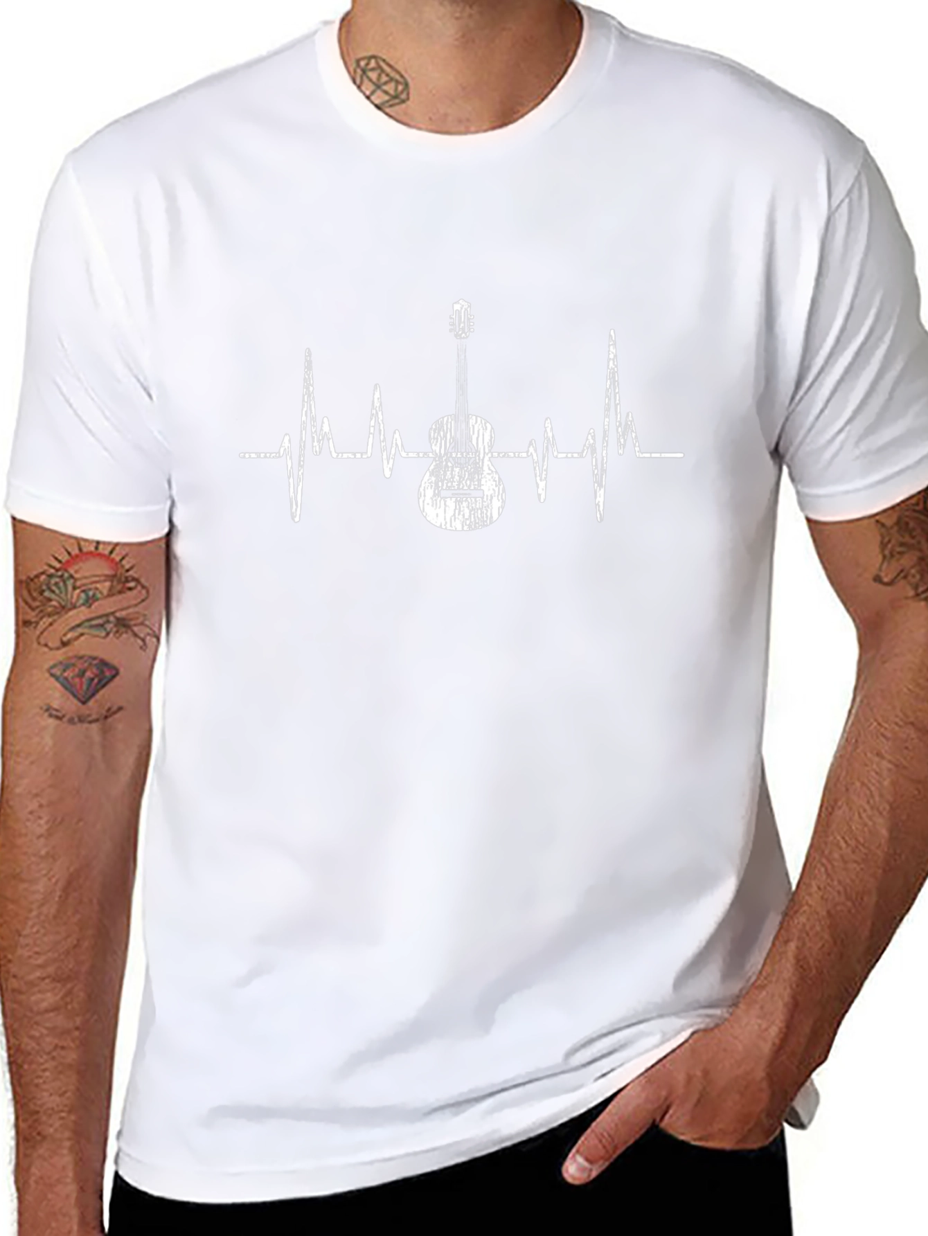 Guitar Heartbeat T-Shirt - Music Lover Tee