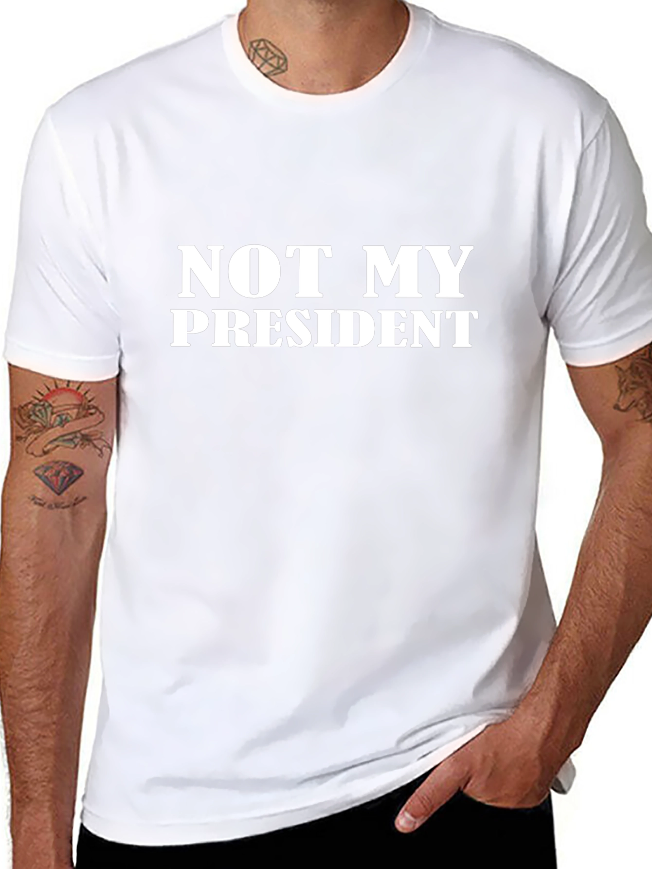 Not My President Graphic Tee - Black