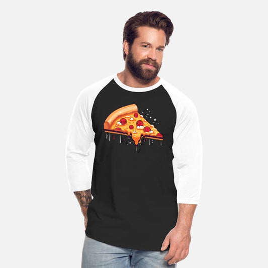 Vibrant Pizza Slice: Dripping Sauce Illustration