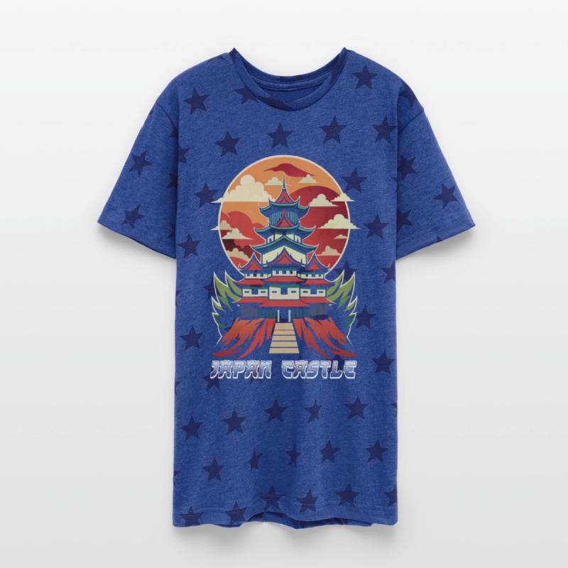 Vintage Japanese Castle Sunset