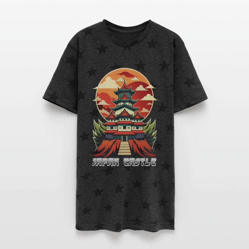 Vintage Japanese Castle Sunset