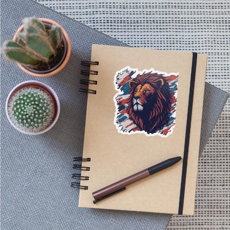 Vintage Retro British Flag with a Lion