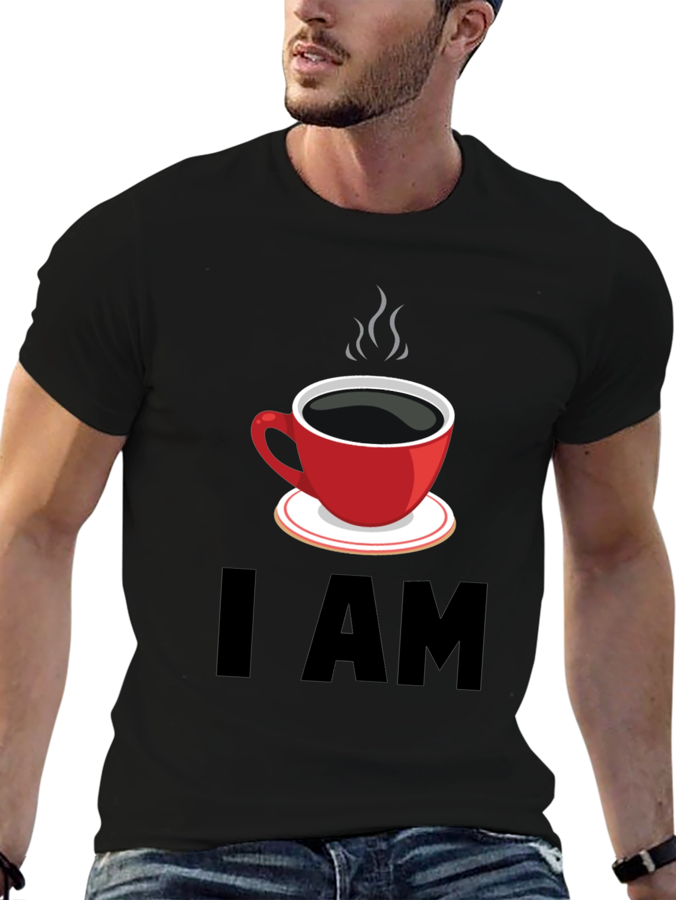 I AM Coffee T-Shirt - Black Graphic Tee