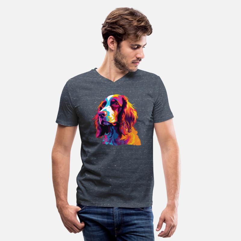 Watercolor Colorful Welsh Springer Spaniel