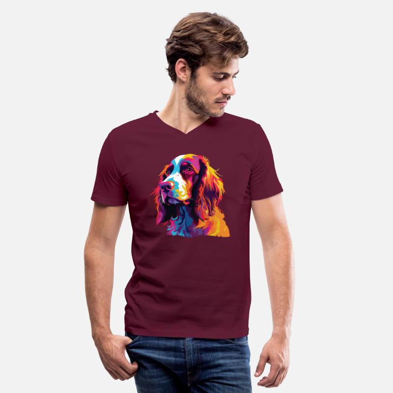 Watercolor Colorful Welsh Springer Spaniel