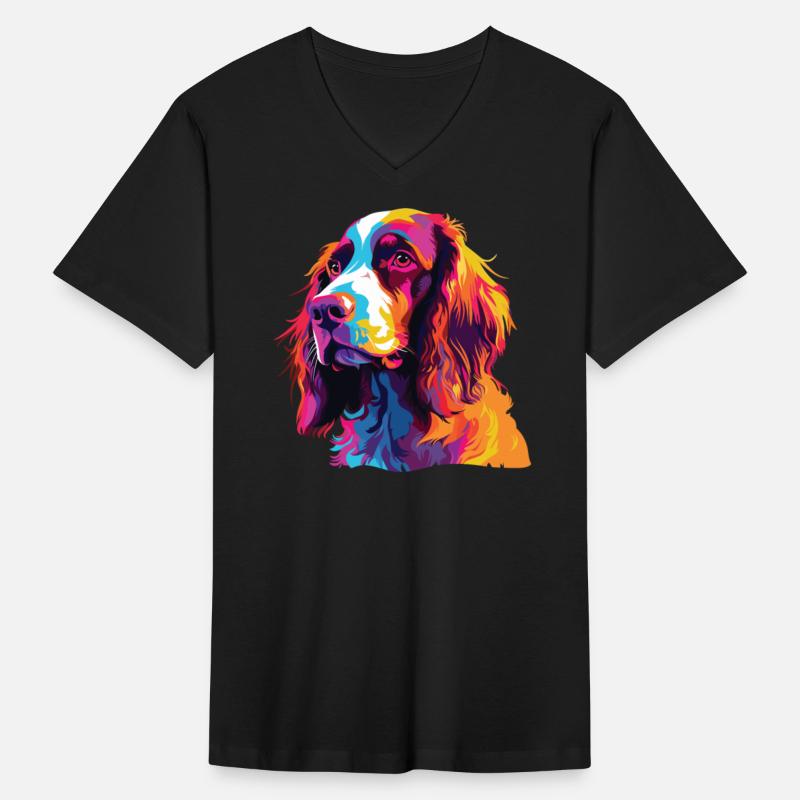 Watercolor Colorful Welsh Springer Spaniel